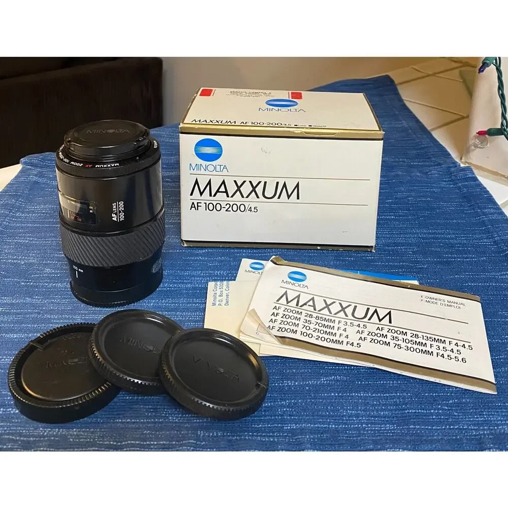 Minolta Maxxum AF 100-200mm f/4.5 Lens with Caps Untested 50B